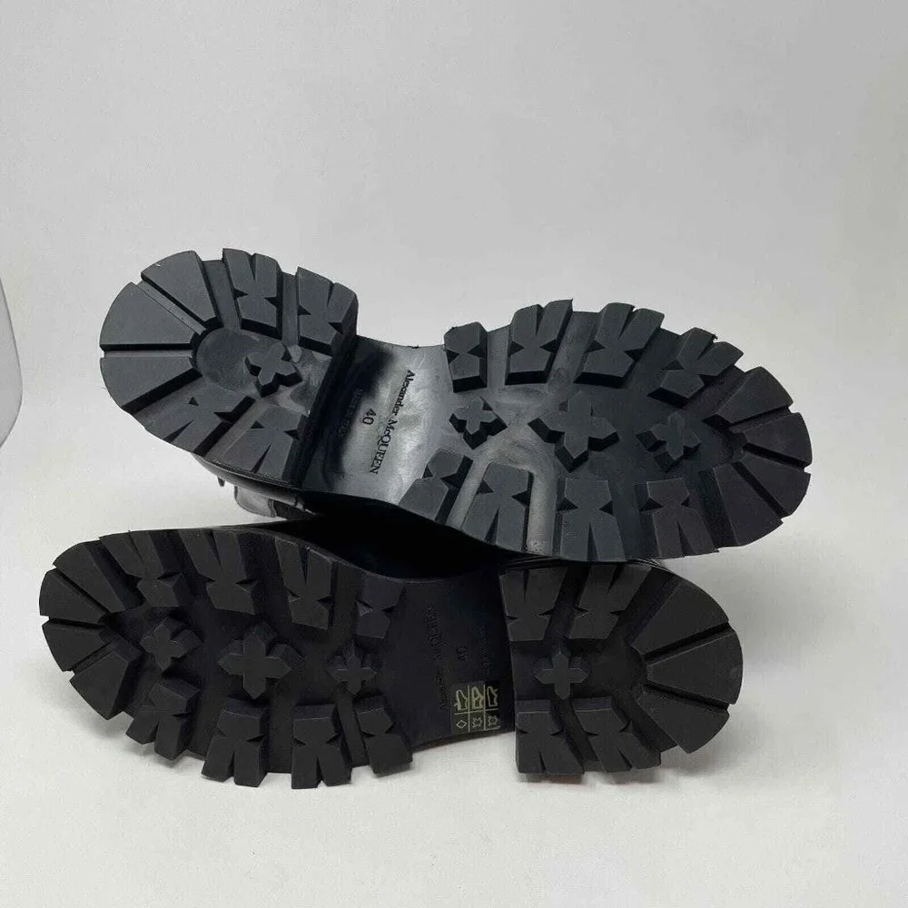 Alexander McQueen Wander Chelsea Boots Womens IT 40 US 10 Black Leather Platform - Picture 9 of 10